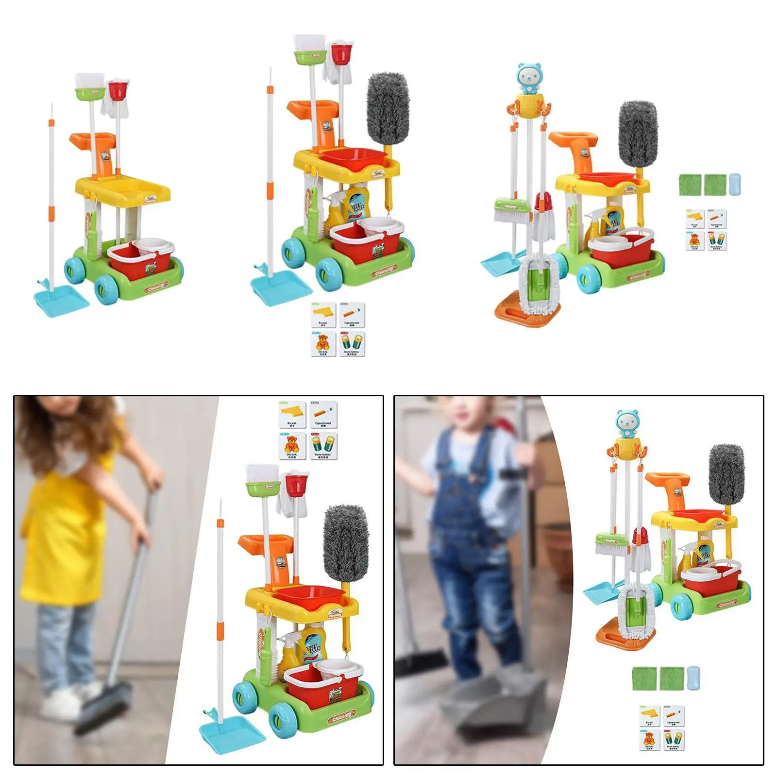 Kids Cleaning Toy Role Play Cleaning Role Play Housework Toy Sweeping for Children for Ages 3+ Years Old Children