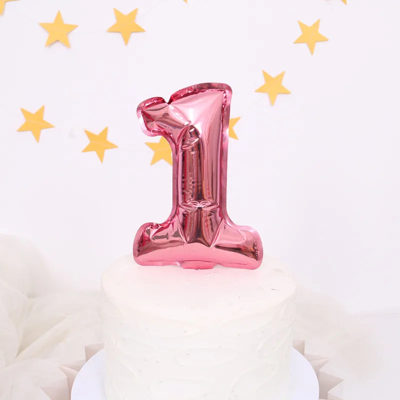 Fünf Zoll Nummer 0-9 Roségold Kuchen Topper Folie Luftballons Party Ballon Mini Cupcake Topper für Hochzeit Geburtstags feier Dekoration