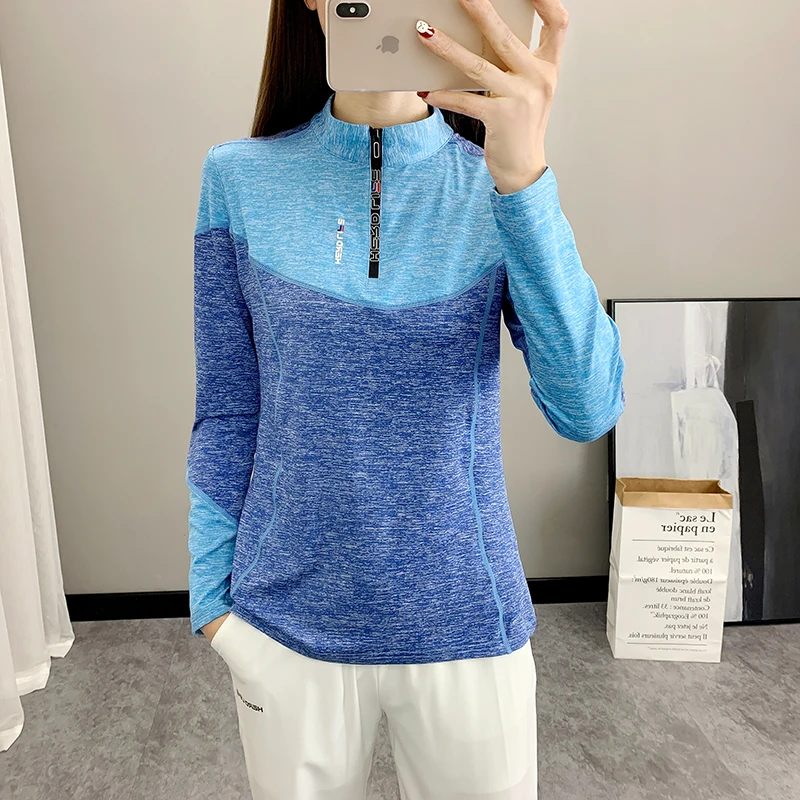 Women's Outdoor Running Long Sleeve T-shirt Hiking Breathable Sport Sweatshirt Quick Dry Fashion Print Top
