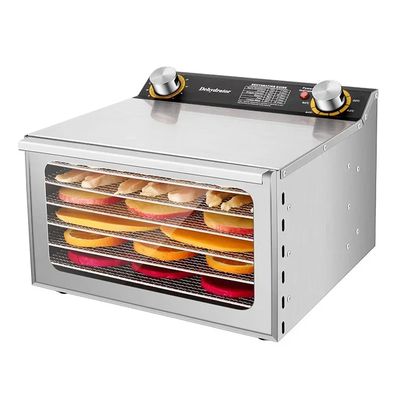 220V/110V 6 Layers Food Dehydrator Stainless Steel Fruit Vegetable Meat Beef Jerky Dryer Machine Snacks Dehydration Touch Panel