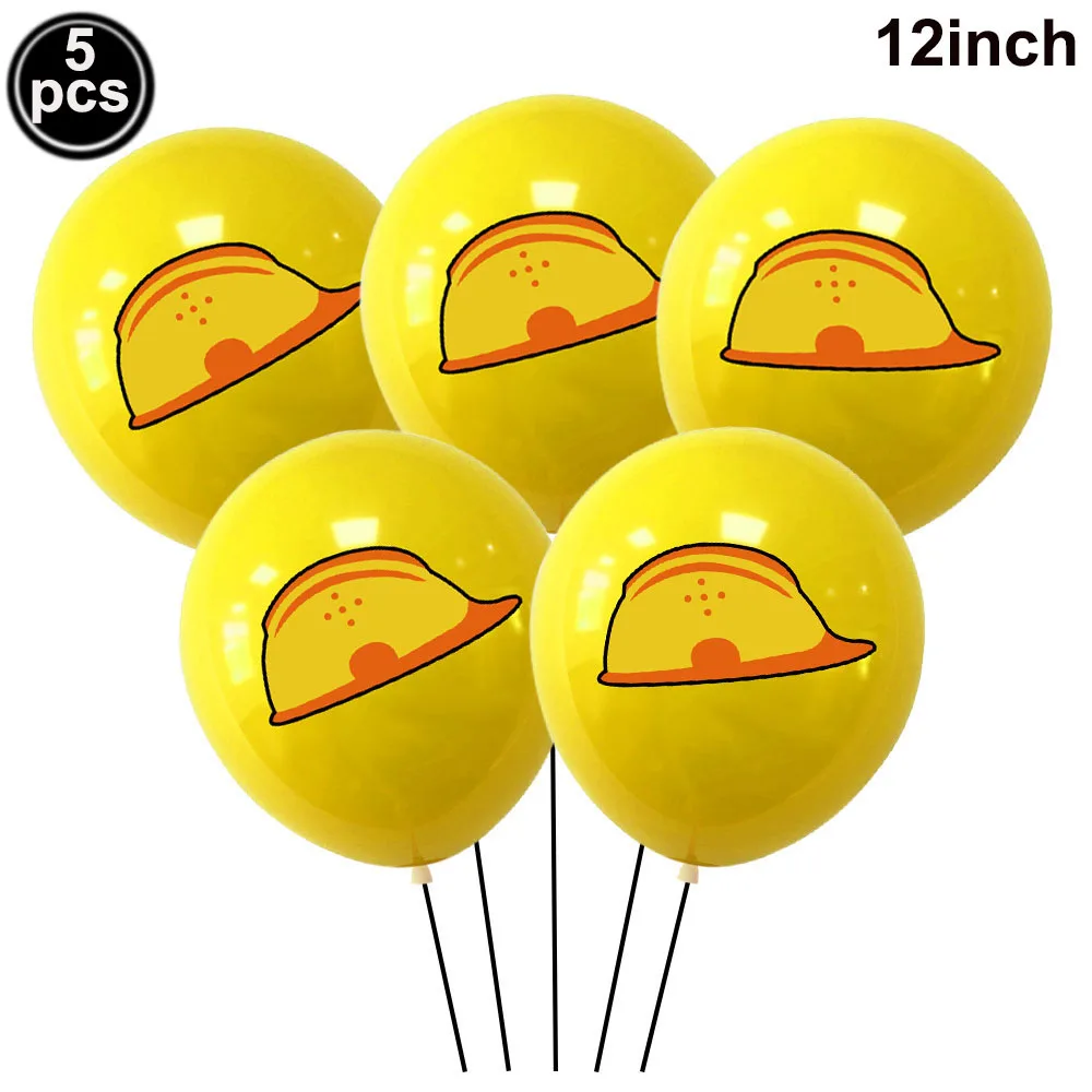 Construction Vehicle Foil Balloons Set for Boys Birthday Party Decorations