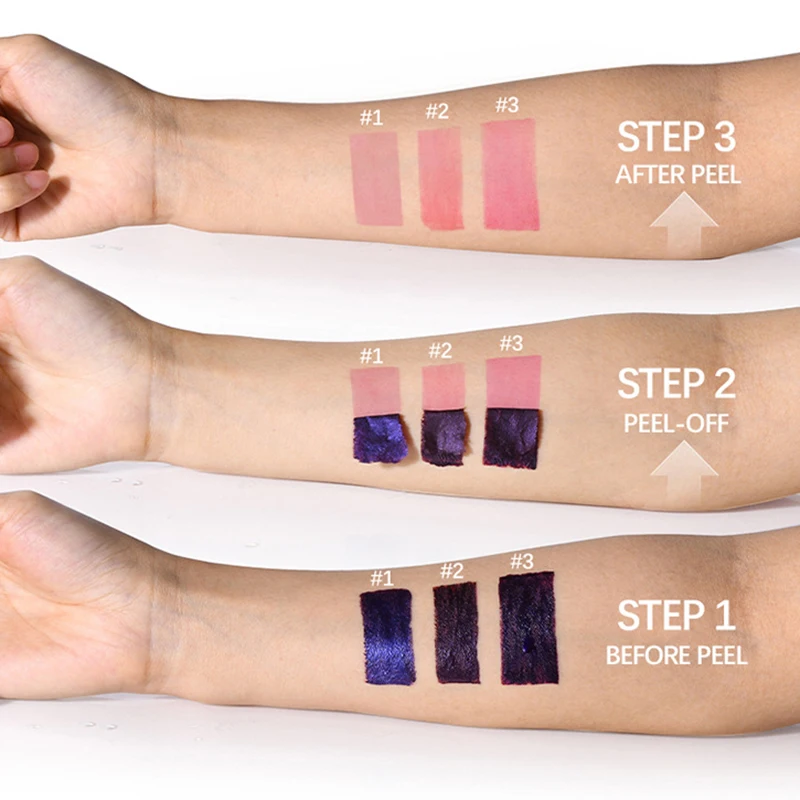​Lip Stain Tear-Off Natural Matte Waterproof Tattoo Dyed Transfer Resistant Lip Tint Gloss Peel Off Purple Liquid LipstickMakeup 4