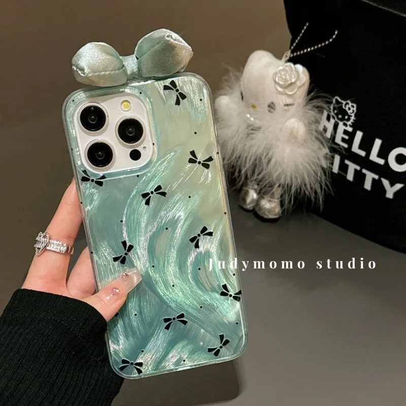 Dazzling Leopard Bowknot Cartoon Luxury Laser Hard Phone Case