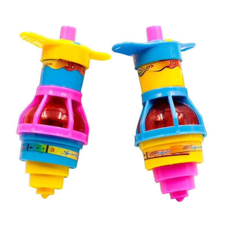 Hot 1Pcs Spinning Top Flash Luminous Spinning Tops Toy Colorful Top Ejection Toy Flashing Led Gyroscope Children Classic Toys - 5