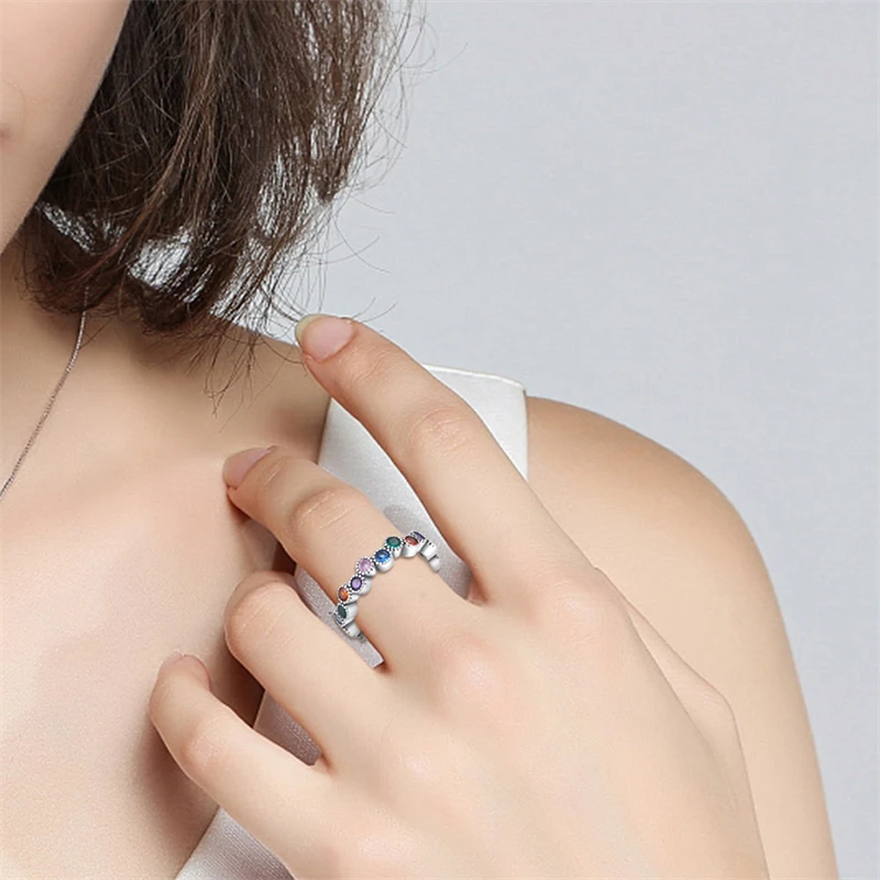 Silver Ring Wedding Rings Silver Rings Rings For Women 925 Sterling Silver Fashion Colorful Butterfly Open Ring Shining Cubic Zircon Elegant Wedding Engagement Jewelry