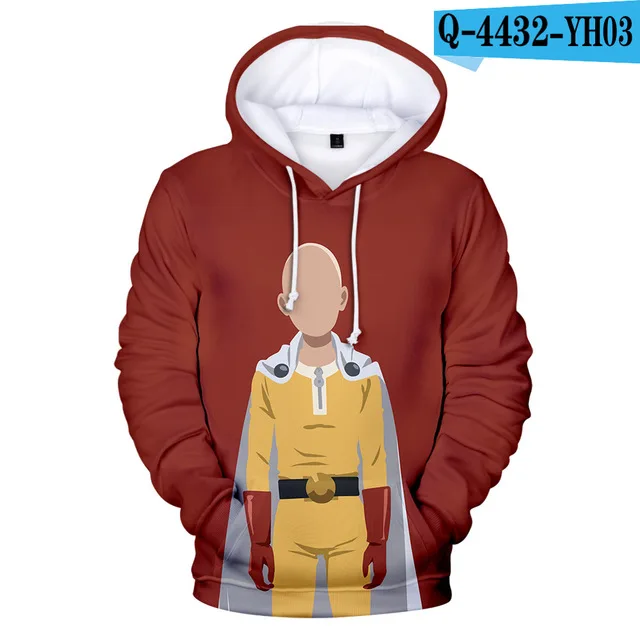 

New Anime One Punch man Saitama Oppai Hoodie Hooded Sweatshirt Hoodie Cosplay Costume New Fleece Harajuku Jacket and Coat