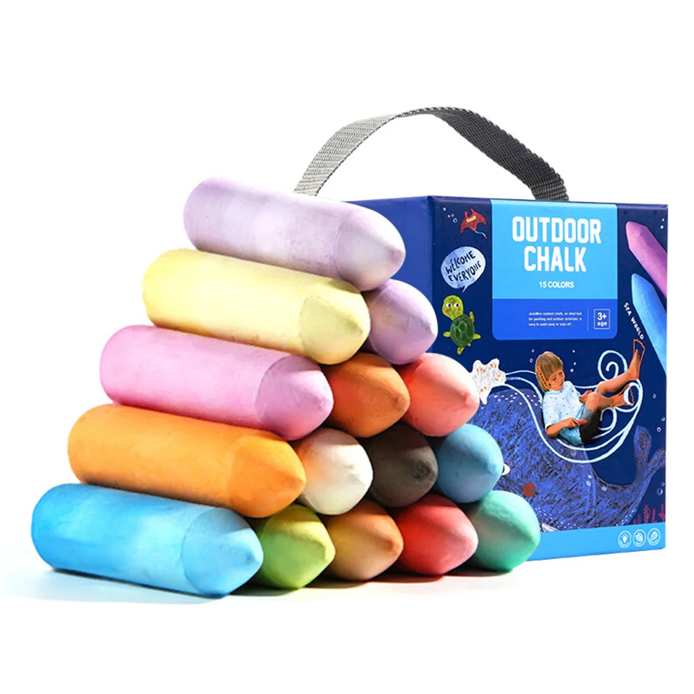 

20pcs 15 Colors Gifts Outdoor Drawing Tool Jumbo Sidewalk Chalk For Kids Toddlers Smooth Writing Playground Outside Driveway