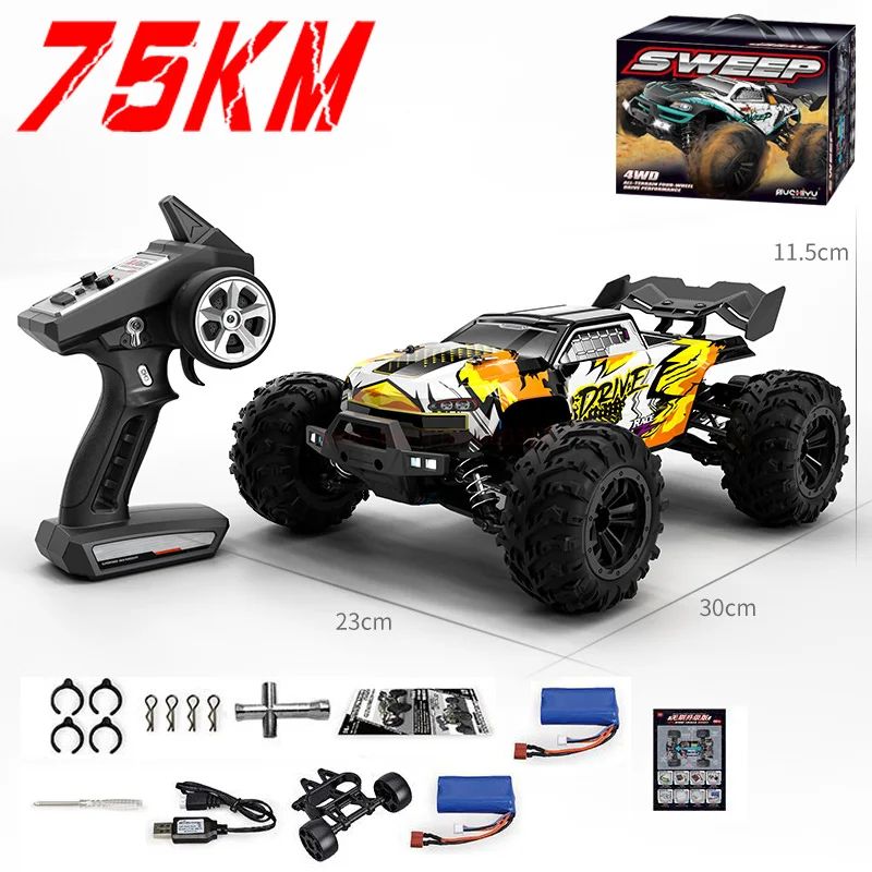 

1:16 75km/h 4wd Rc Car With Led Remote Control Cars High Speed Drift Monster Truck For Kids Vs Wltoys 144001 Toys