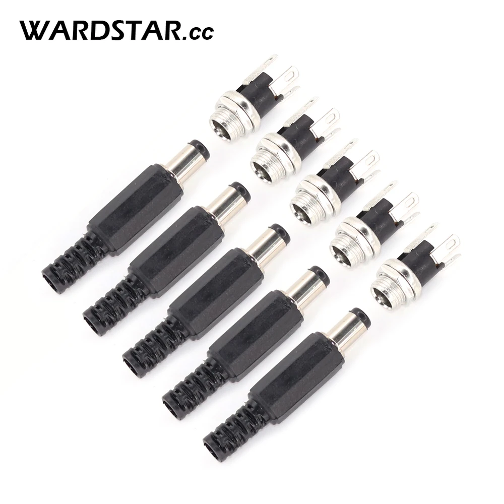 10Pcs DC025M DC Power Supply Plug 5.5x2.1 DC Power Jack Socket Female Panel Mount Connector Adapter