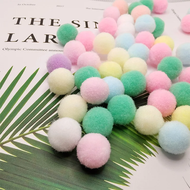 100Pcs 10/15/20/25mm Fluffy Soft Pompom Balls Handmade Kids Toys Wedding Decoration DIY Pom Poms Felt Ball Sewing Craft Supplies pom poms craft supplies