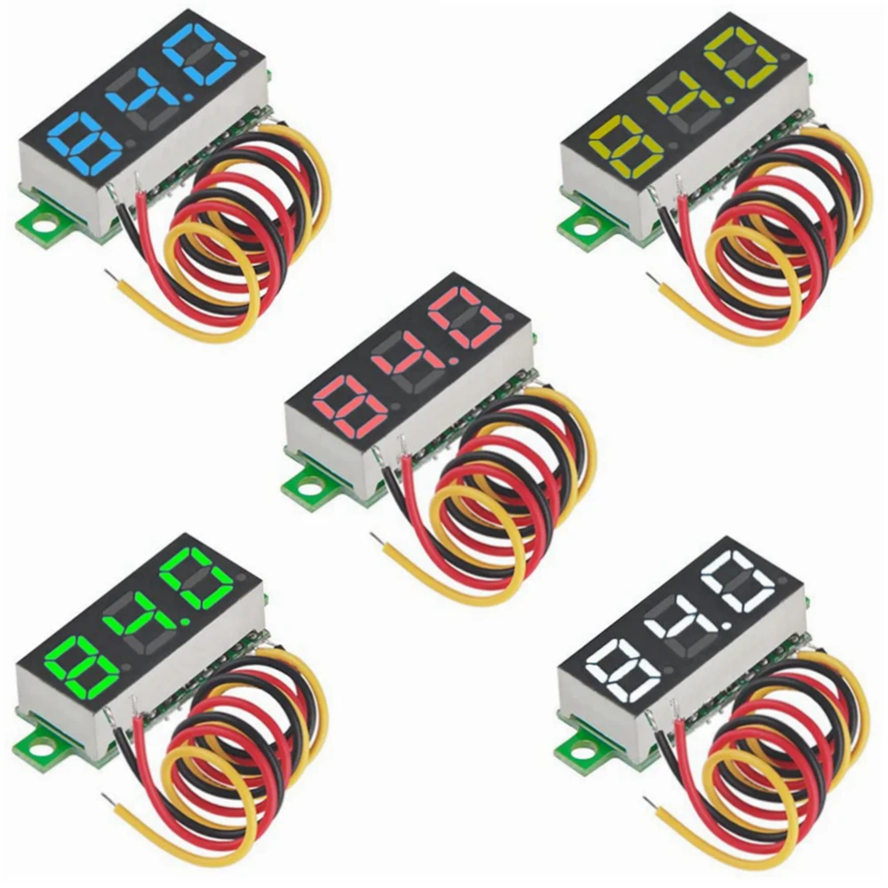 

Mini Digital Voltmeter DC 0.28 Inch Three-Line DC Mini Digital Voltmeter Gauge Tester LED Volt Meter Voltage Tester