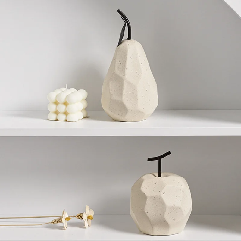 

Ceramic Quiet Wind Small Ornaments Apple Pear Simple Ornaments Living Room TV Cabinet Home Soft Fruit Small Ornaments