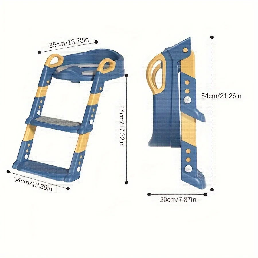 1pc Children's Step Toilet, Foldable Toilet For Kids, , Folding Potty Training Seat With Step Stool,