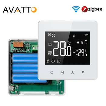 AVATTO Tuya Smart Thermostat – WiFi/ZigBee, Battery-Powered, Boiler Temperature Controller, Works with Alexa & Google Home. 1