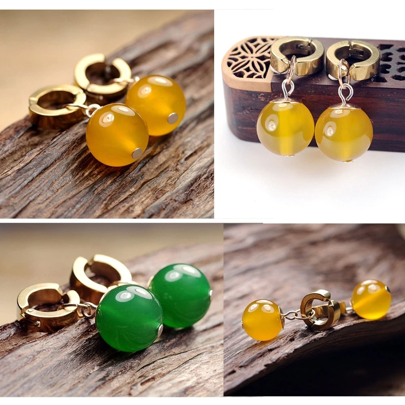 Stud Earrings Pearl Earrings Chain Ear Clips 1Pc Anime Ball Dragon Stud Earrings Round Pearls Goku Ear Clip for Anime Fan Men Women