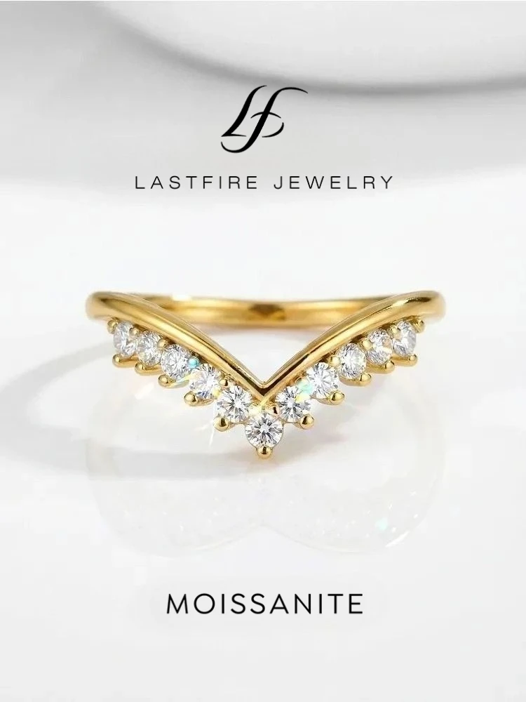 Anillo de corona elegante de plata de ley 925 con diamante moissanita real para mujer, joyería fina de alta calidad para compromiso y boda