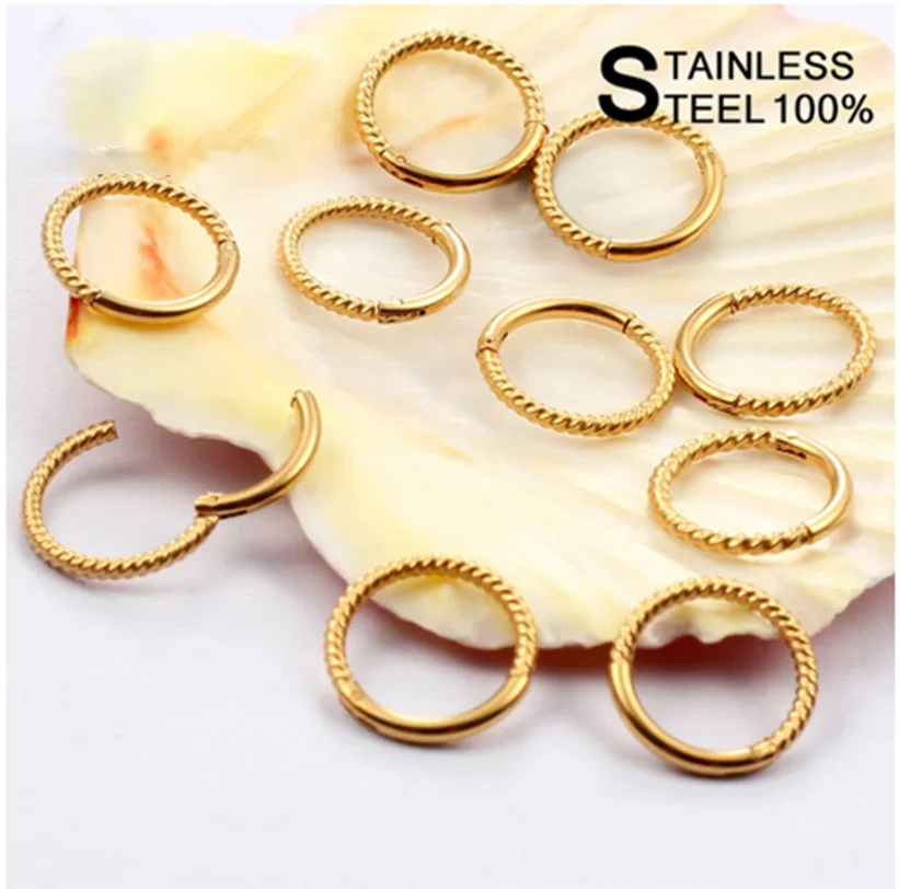 Vankula Septum Piercing Clicker 316L Edelstahl - 16G 8mm Tropfenform Segmentring