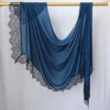 Hijab Ramadan en Rayonne, Coton et Modal, avec bordure en dentelle, Turban respirant, Châle uni en coton, Foulard pour femmes