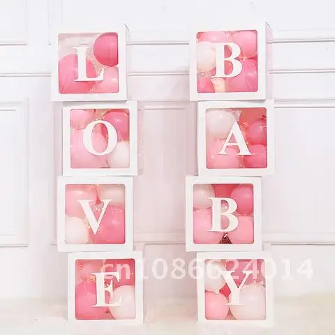 

Boy Girl Baby Shower Transparent Box Baby Shower Baby Christening 1st Birthday Party Decor Balloon Box Gender Reveal Gift