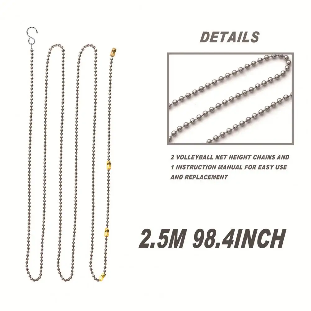 2Pcs Sturdy Volleyball Net Height Chains Replacement Volleyball Net Setters Sport Setters Training Equipment
