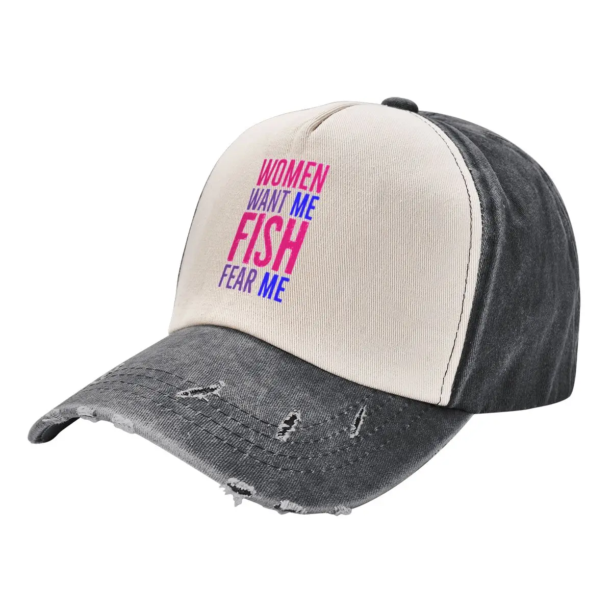 

Women Want Me Fish Fear Me - Bisexual Pride Baseball Cap Wild Ball Hat Snapback Cap Beach Hats For Men Women's