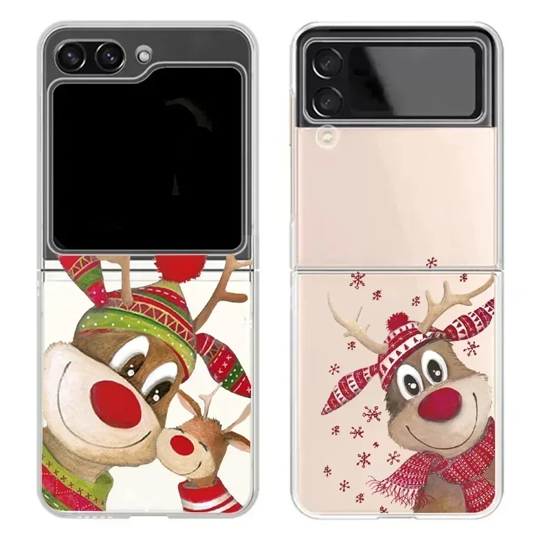 Festive Reindeer & Santa Clear Phone Case - Christmas Edition