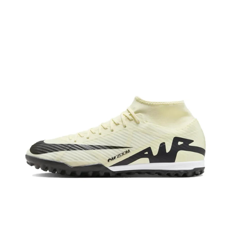 NIKE Mercurial Superfly 9 TF Men's Soccer Cleats Anti slip and wear resistant For artificial turf Beige