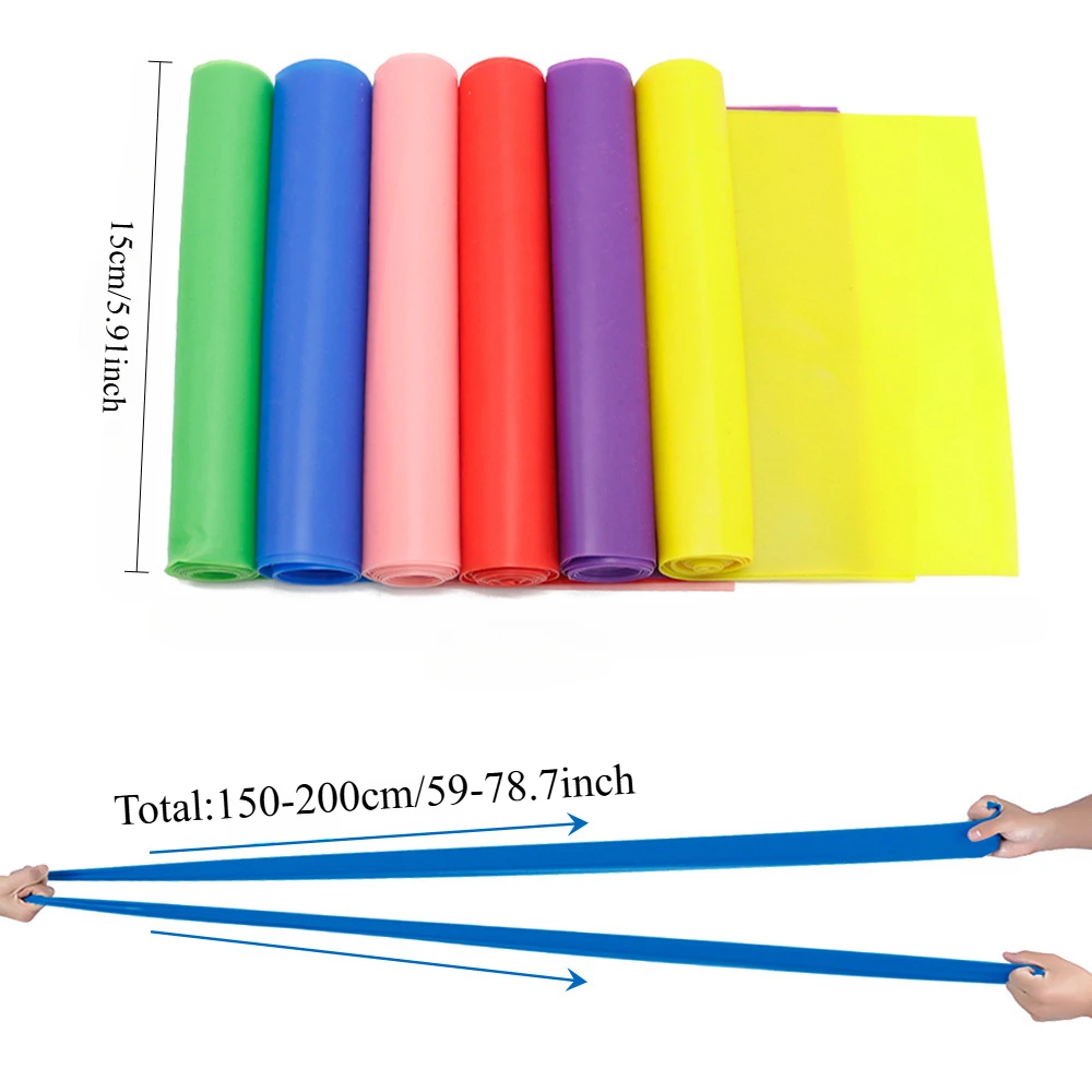 Yoga Pilates Resistance Band Long Training Stretch Bands for Physical Therapy Lower Body home Strength Elastic Exercise Bands