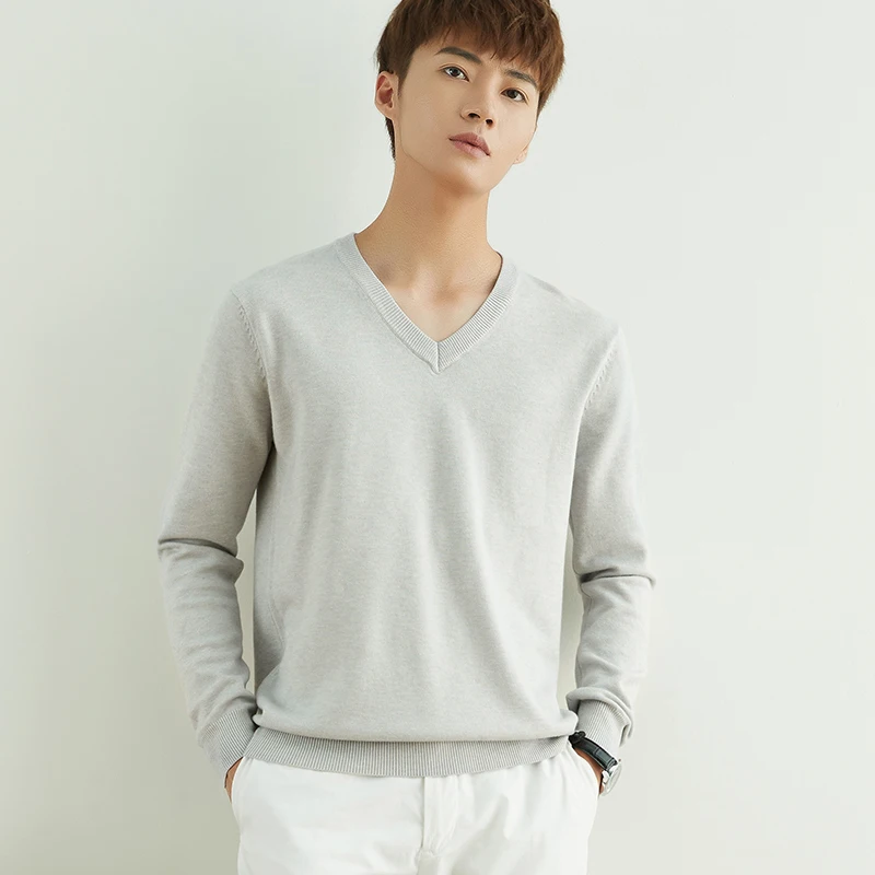 Men's New V-neck Warm Solid Color Business Casual Plus Pullover For Autumn/Winter 2022 Calm Atmosphere Soft Breathable Sweater