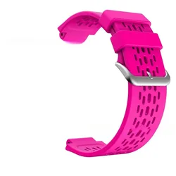 Breathable Sport Silicone Replacement Watch Band, 24mm (Rose red)