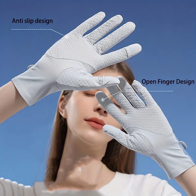 Sunscreen Gloves Ladies Fishing Outdoor Driving Cycling Fitness Touch Screen Cool Flip Quick Dry Breathable