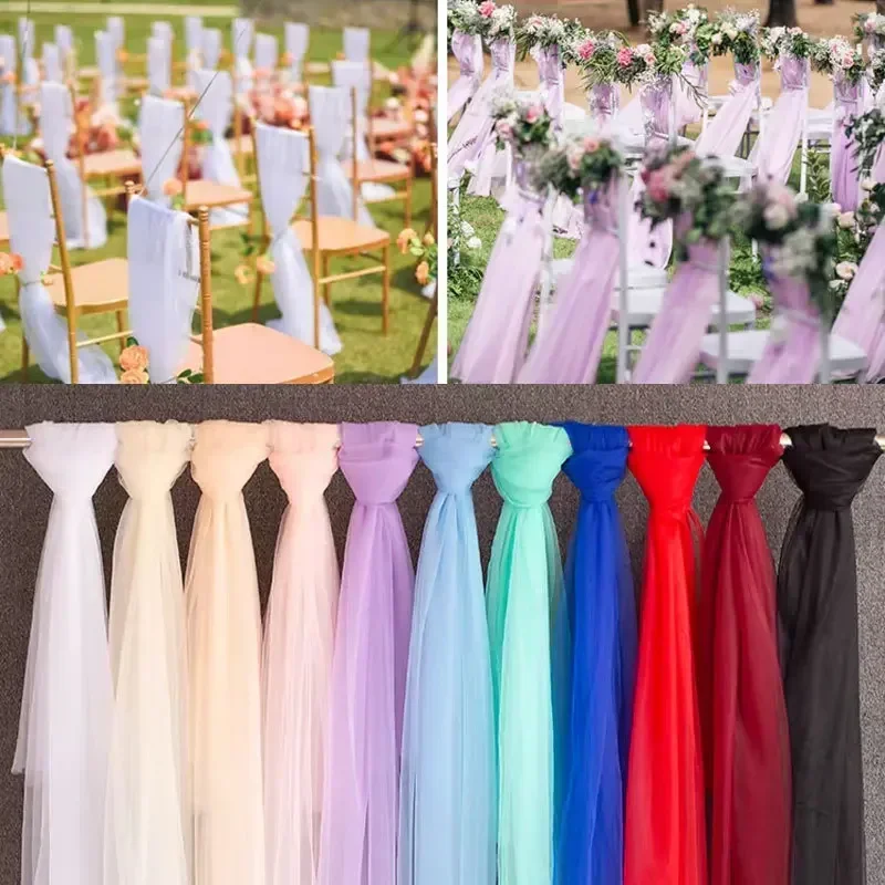 1.6X2 M Sheer Crystal Wedding Tulle Roll Organza Fabric for Wedding Birthday Party Backdrop Decor DIY Chair Sashes