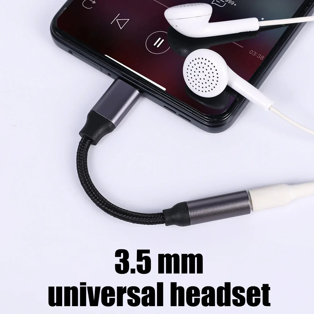 휴대폰용 USB C 타입-3.5mm 잭 이어폰 어댑터, 미니 오디오 케이블, USB C 타입-3.5mm AUX 헤드폰 커넥터, 범용