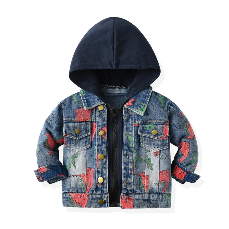 

Fashion Boys Girls Denim Coat Kids Hooded Jackets Casual Children's Jeans Coat Toddlers Cowboy Zipper Outerwear Clothes