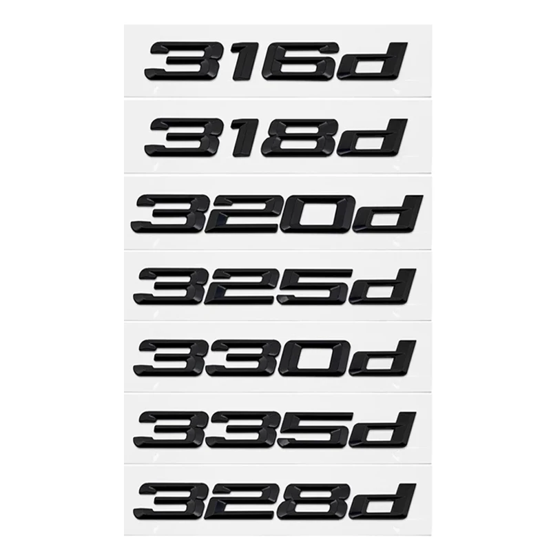 Autocollants Lettres Chromées 3D Pour BMW - Modèles 316d, 320d, Etc. (2008-2017) - 170x22 Mm - Adhésif Double Face