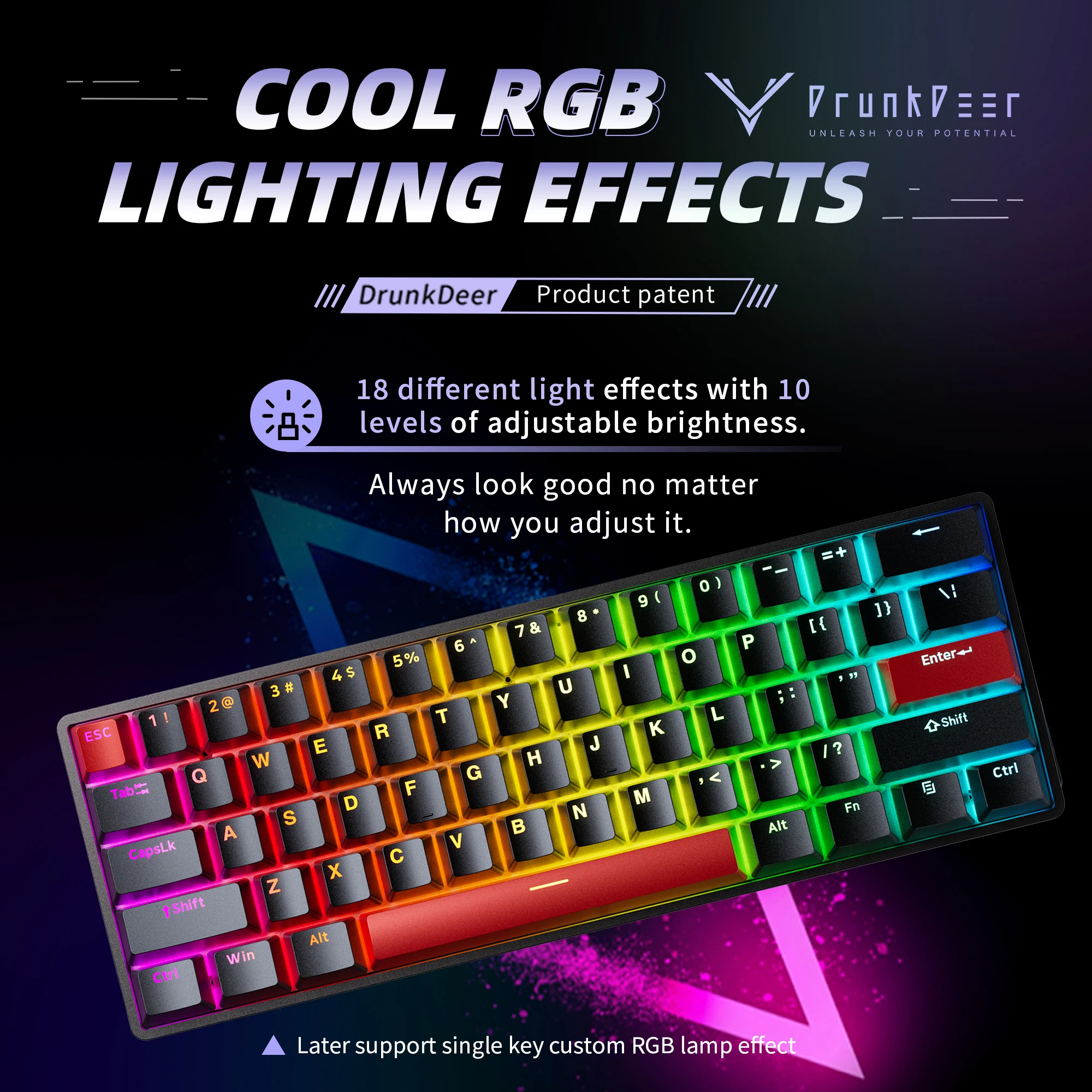 ゲーム用キーボード,メカニカルキーボード,非常に高速なDrunkDeer-G60 