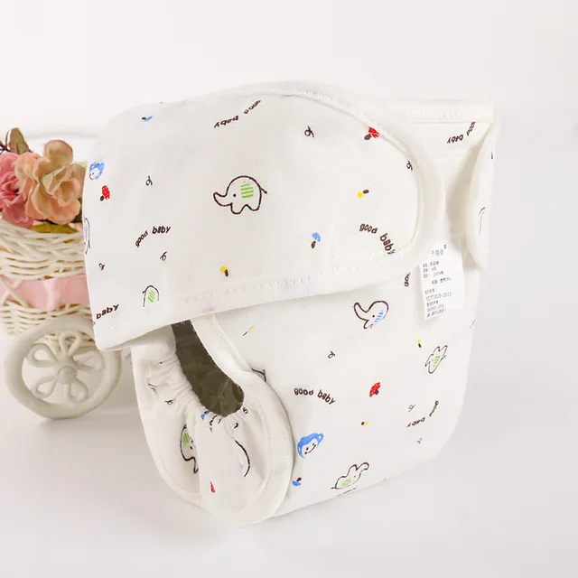 Baby Reusable Diapers Panties Baby Cloth Diapers for Baby Cotton Training Panties Diapers Washable Diaper Breathable Ecological Blue elephant