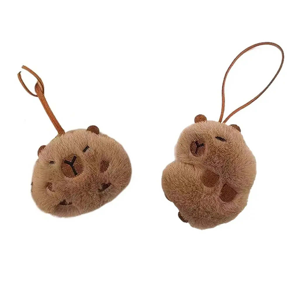Cute Cartoon Capybara Plush Keychain Soft Plush Stuffed Bag Name Tag Toys Guinea Pig Pendant Kids