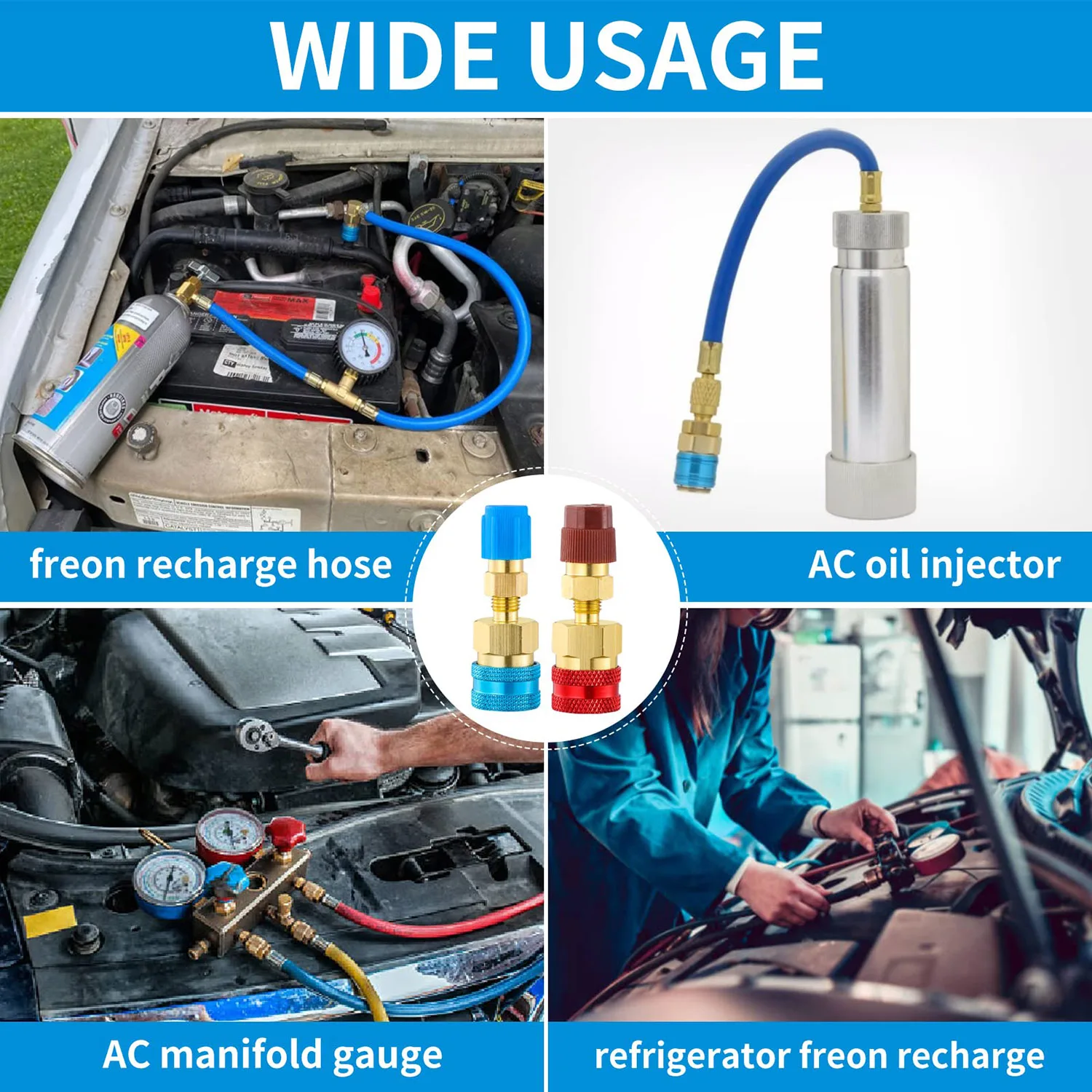Freon R134A to R1234YF Refrigerant Gas Filling Adapter HVAC R 1234YF to 134A Inf
