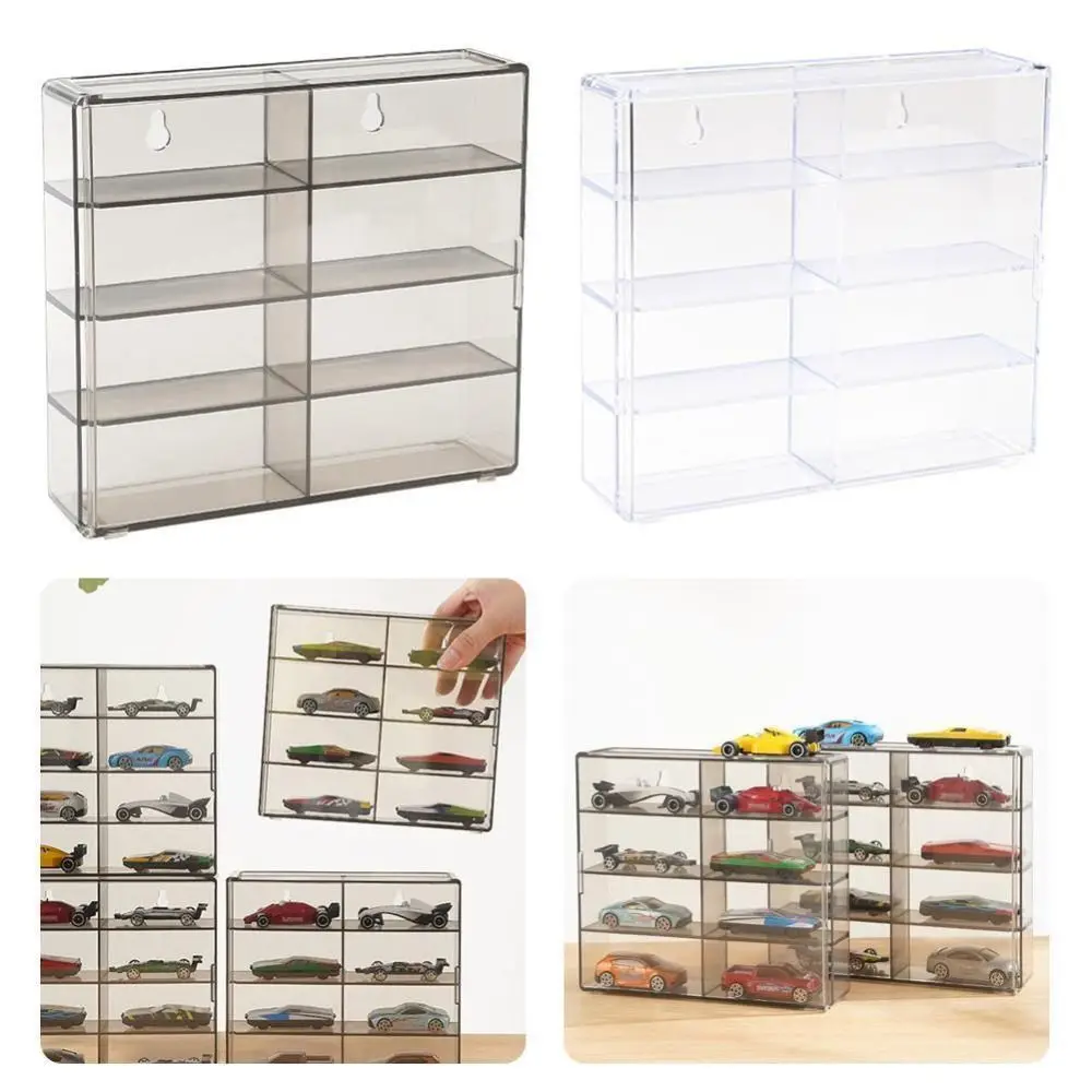 

8 Grids Toy Model Cars Display Box Transparent Dustproof Acrylic Display Rack Wall Mounted 1:64 Storage Box Hotwheels Cars