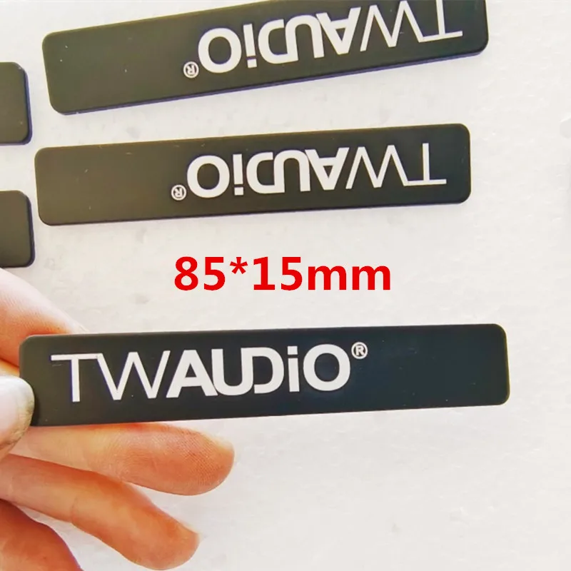 Универсальная алюминиевая телефонная табличка TW с логотипом OEM для усилителя звука громкоговорителя 85*15 мм
