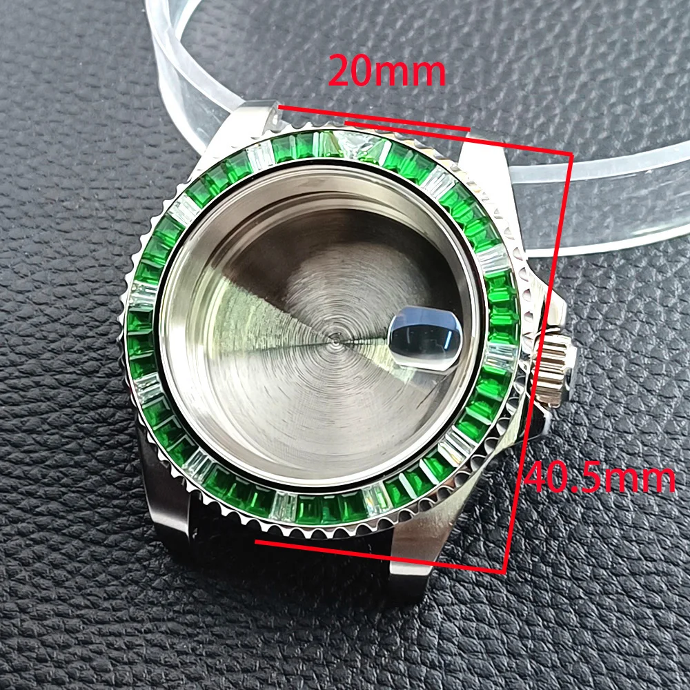 남성용 스테인리스강 은빛 케이스, 방수 사파이어 유리 케이스, 컬러 서클, GMT 40.5mm, NH34, NH35, NH36 무브먼트에 적합