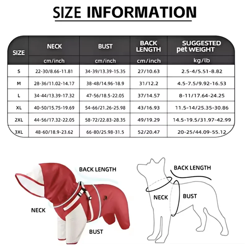 Hooded Waterproof Dog Raincoat 6