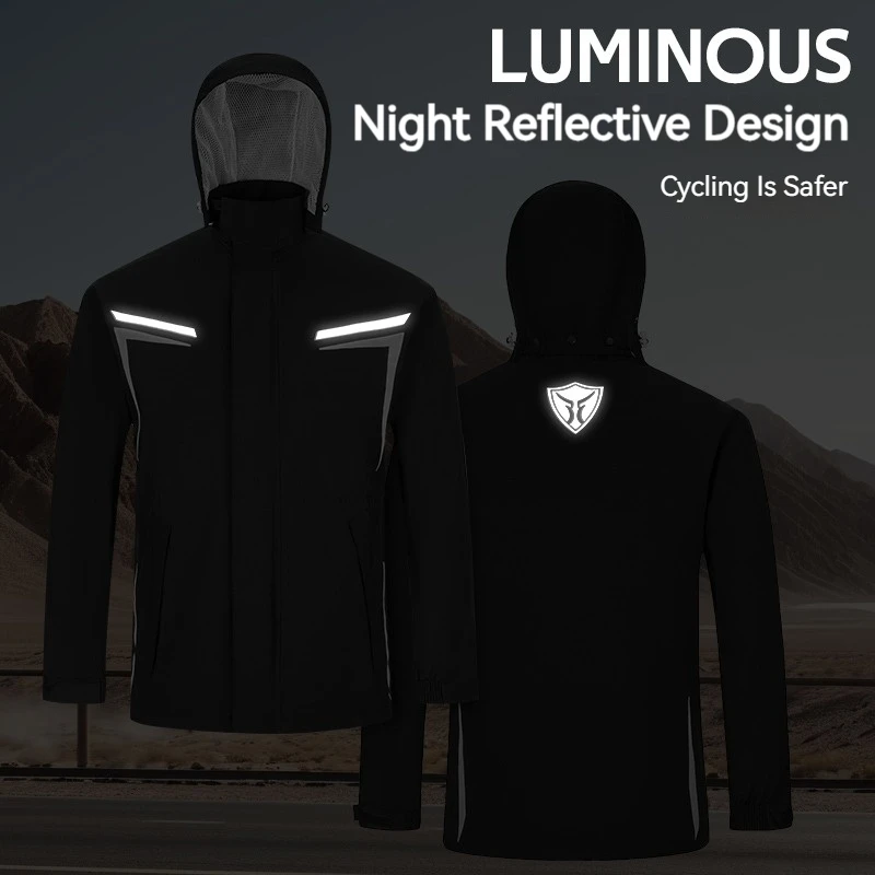 オートバイレインスーツ男性&女性用防水アンチストームレインコート高視認性レインギアサイクリングゴルフ釣り用 オートバイレインスーツ男性&女性用防水アンチストームレインコート高