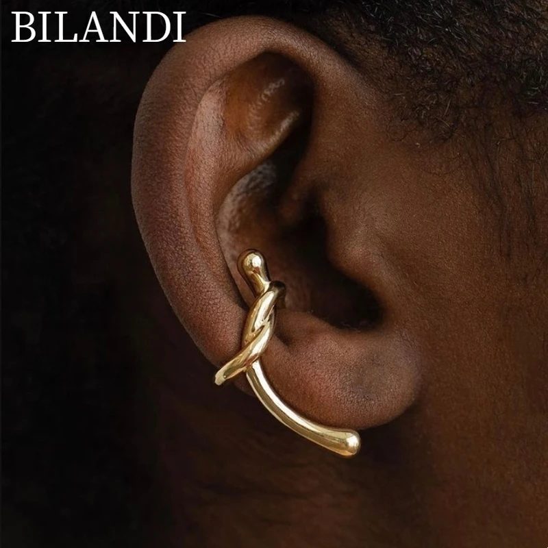 Metal Ear Clip Geometric Earrings For Women Gifts