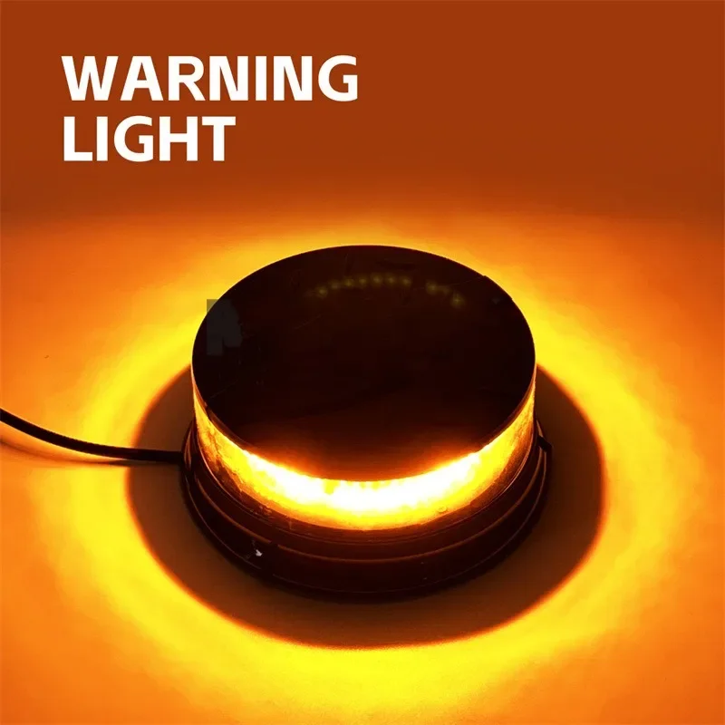 12V-24V Amber White 96LED Warning Strobe Safety Flashing Beacon Light Magnetic for Forklift Truck Tractor Golf Carts UTV Car Bus