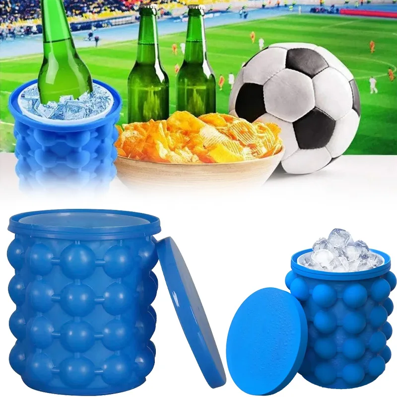 Silicone Ice Bucket Portable Whiskey Beer Frozen Beverage Machine Ice Cube Making Bucket High-capacity Medium Sized
