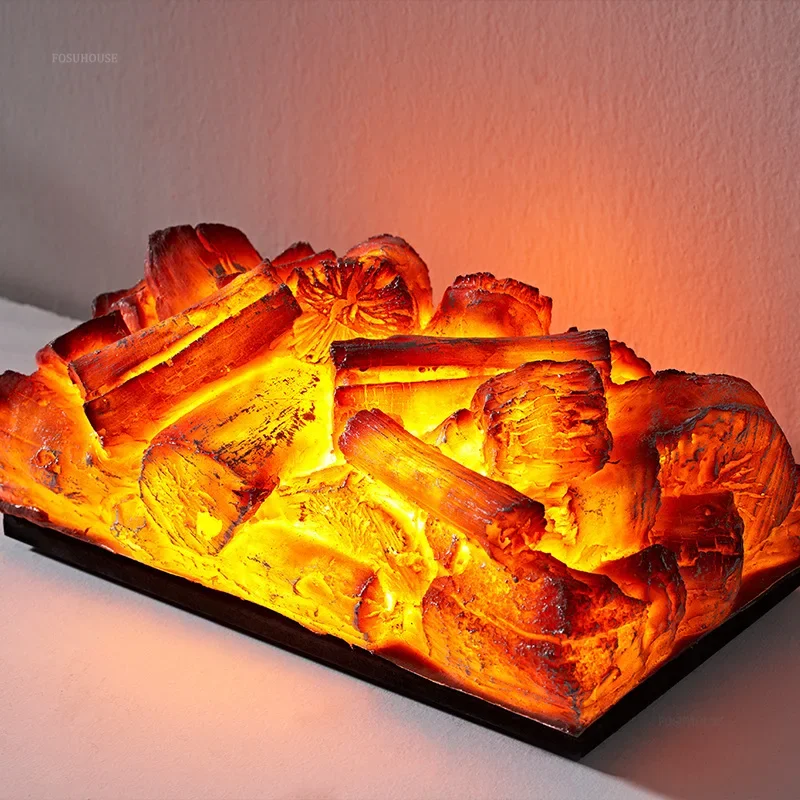 เตาผิงจำลองเปลวไฟถ่าน สำหรับตกแต่งผนังห้องนั่งเล่นสไตล์โมเดิร์น 1