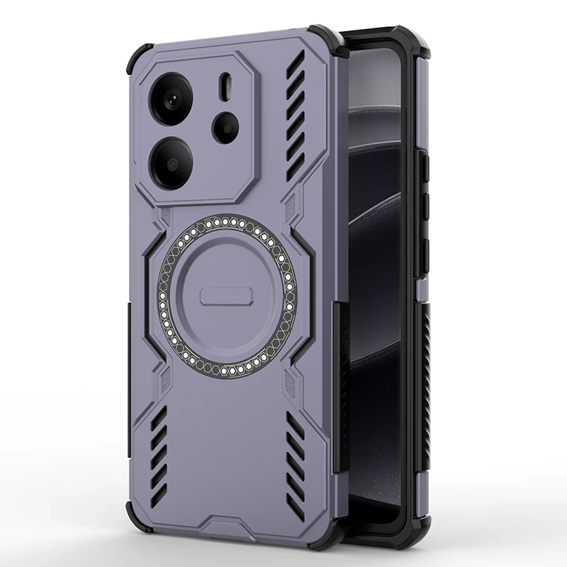 Enhanced Magnetic Armor Wireless Charging Phone Case Cover