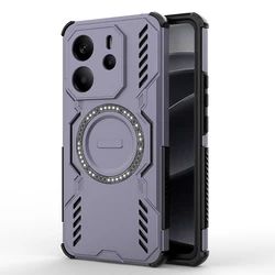 Enhanced Magnetic Armor Wireless Charging Phone Case Cover - Redmi Note 14 5G (India) (Purple (HK - DJ))